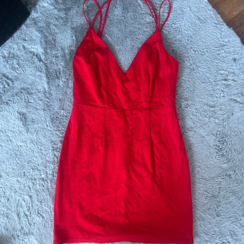 Tobi Red Spaghetti-Strap Mini Dress